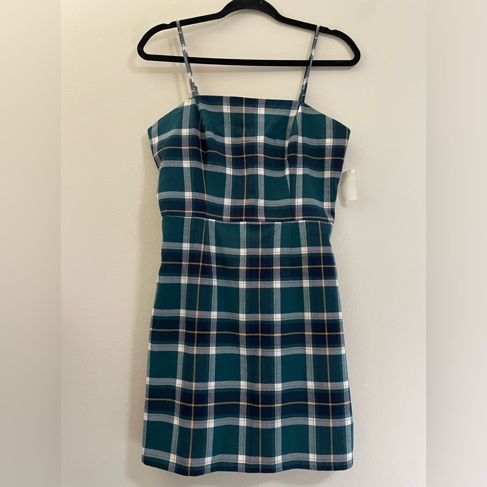 NWT Aeropostale Plaid Square‎ Neck Mini Dress - M